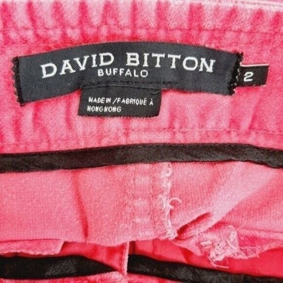 DAVID BITTON - Buffalo Lou Pink Velour Flare Pants Sz 2 Flawed - Picture 12 of 13